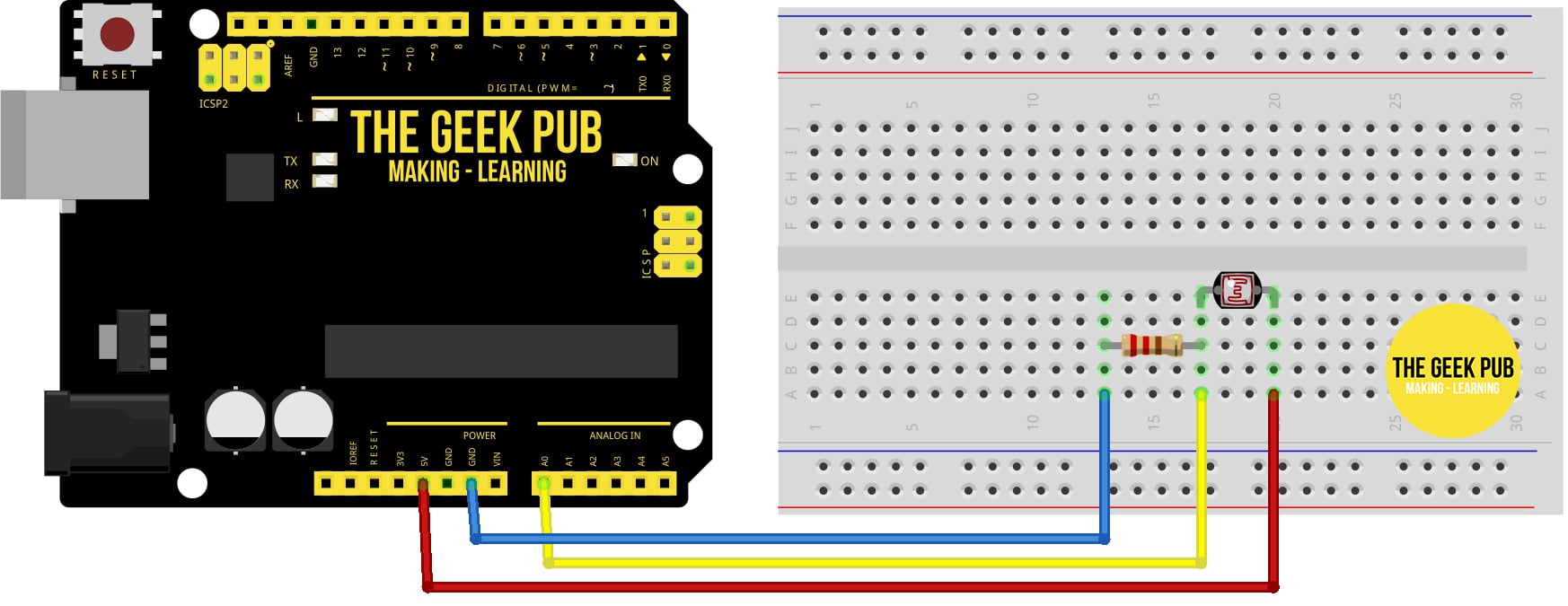 Arduino光传感器教程 - 接线