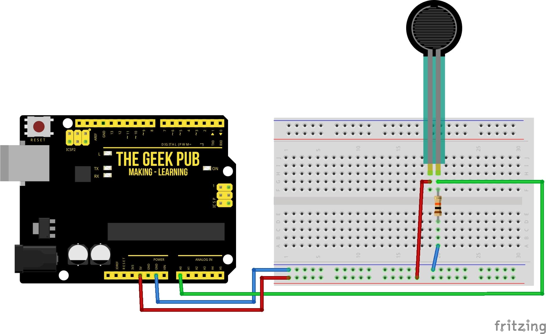 Arduino力传感器基本接线图